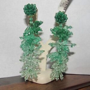 New w tag OSCAR de la RENTA $420 cascading crystal ombre EARRINGS